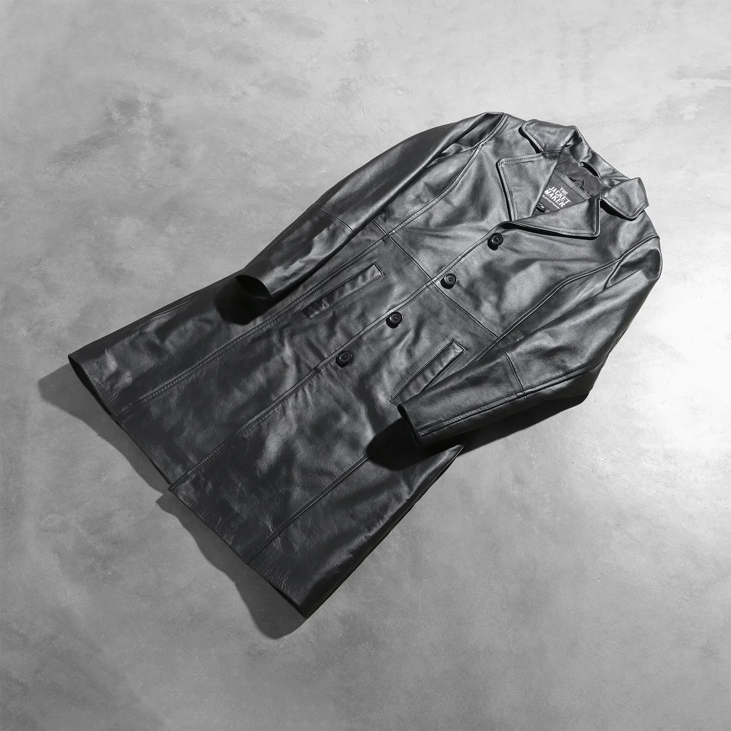 Alexis Black Single Breasted Leather Coat SH649