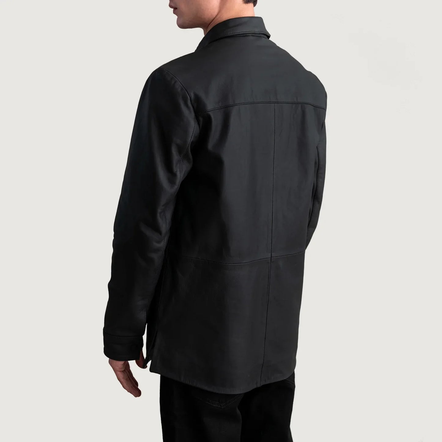 Haven Matte Black Leather Overshirt