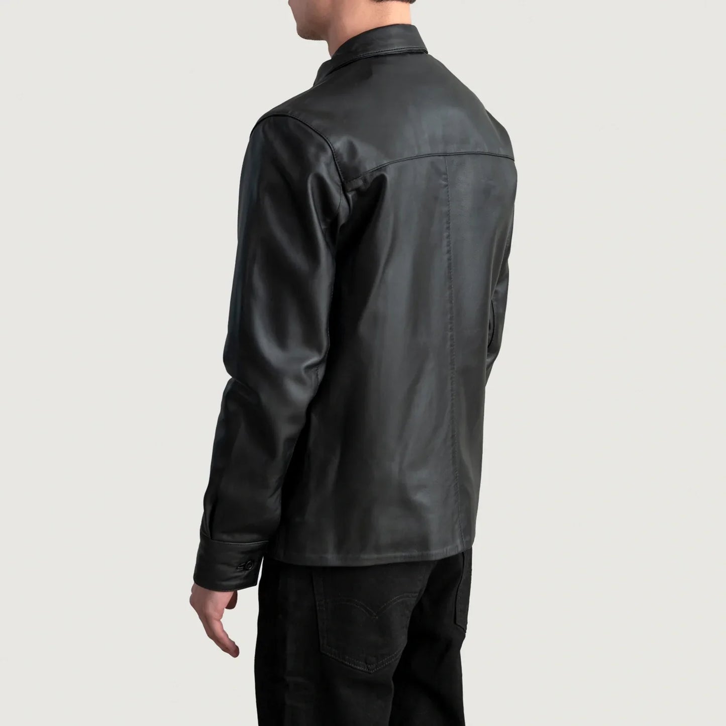 Scout Black Leather Overshirt