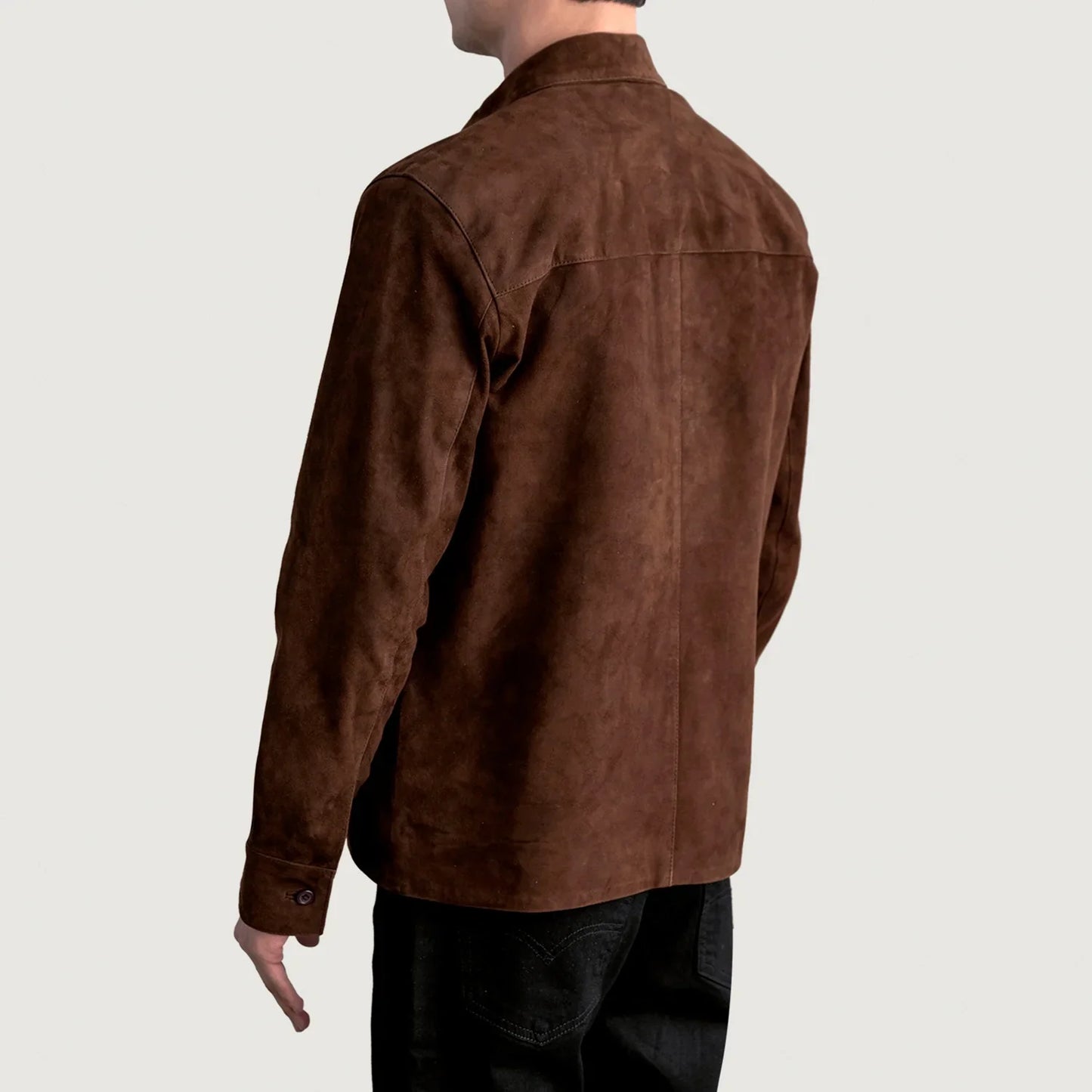 Scout Mocha Suede Leather Overshirt
