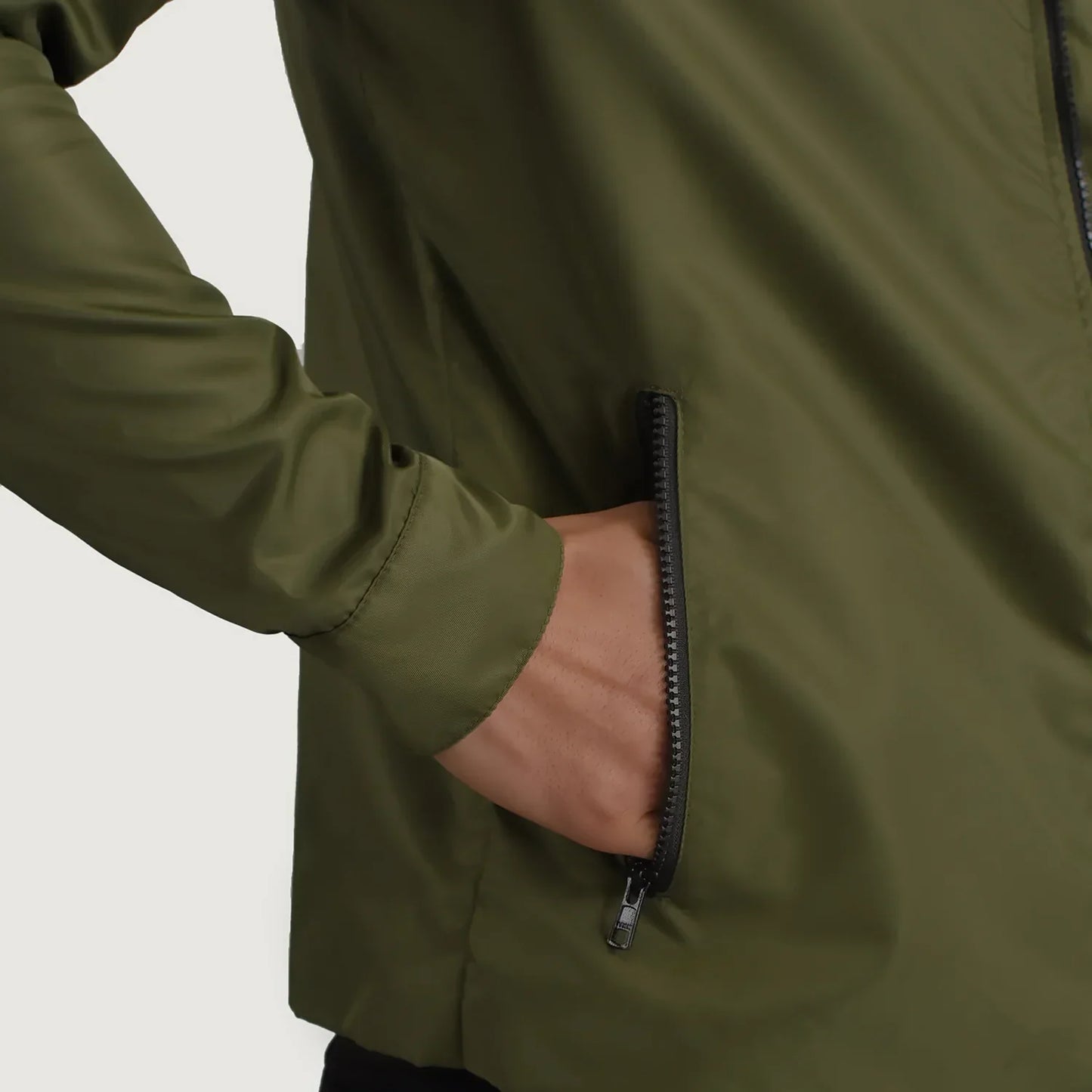 Wesley Green Hooded Windbreaker Jacket SH29