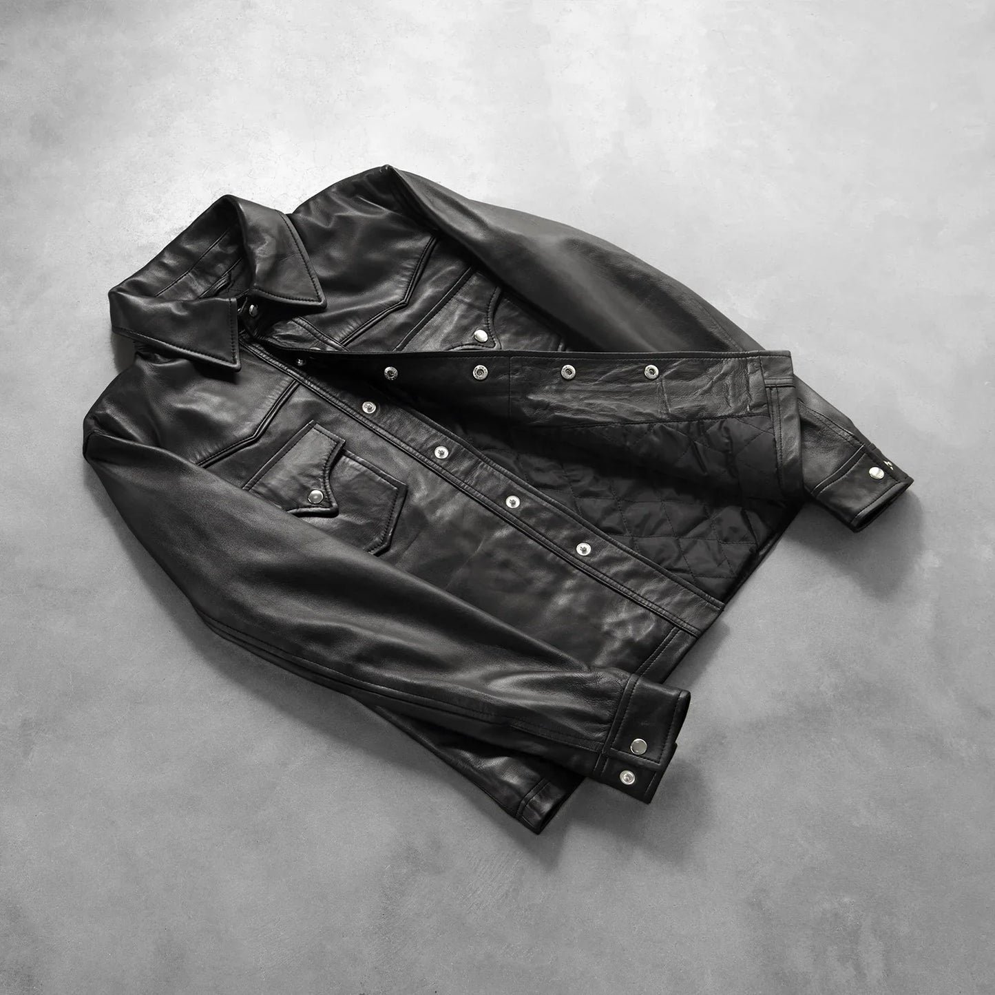 Ranchson Black Leather Overshirt
