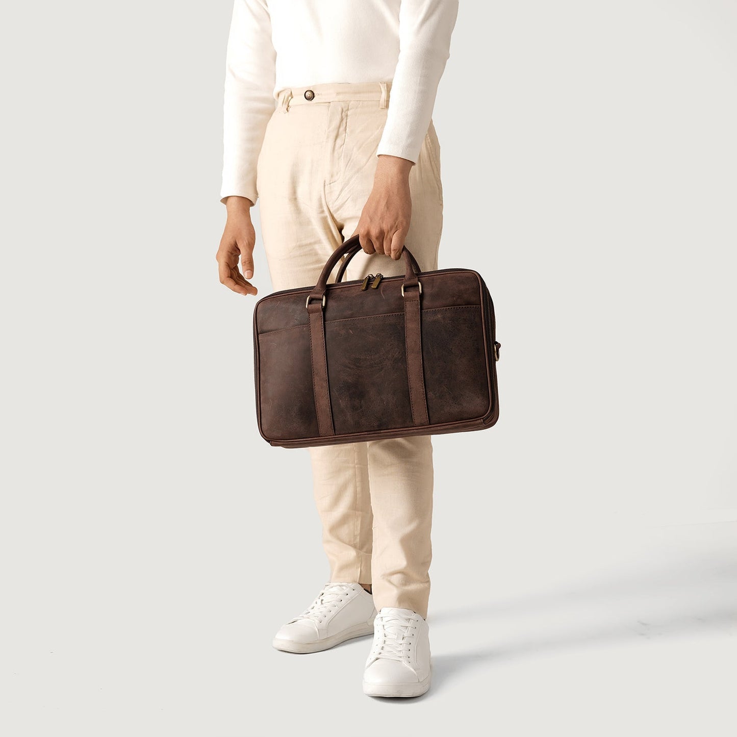 The Preston Vintage Distressed Brown Leather