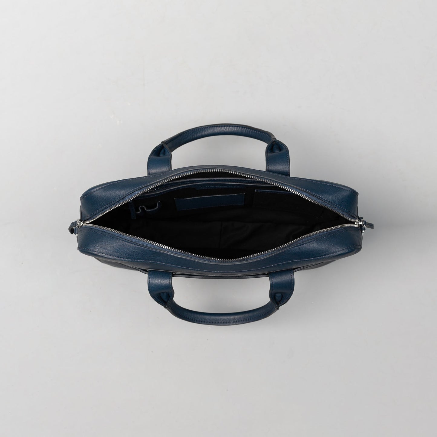 The Captain Midnight Blue Leather Briefcase