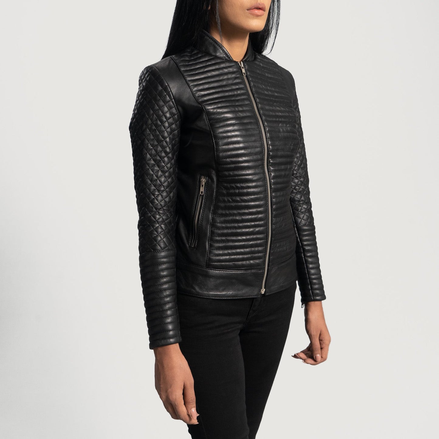 Cityscape Black Leather Biker Jacket SH623