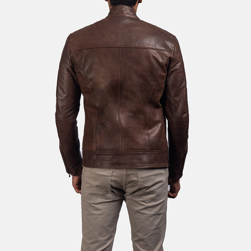 [FS] Dean Brown Leather Biker Jacket