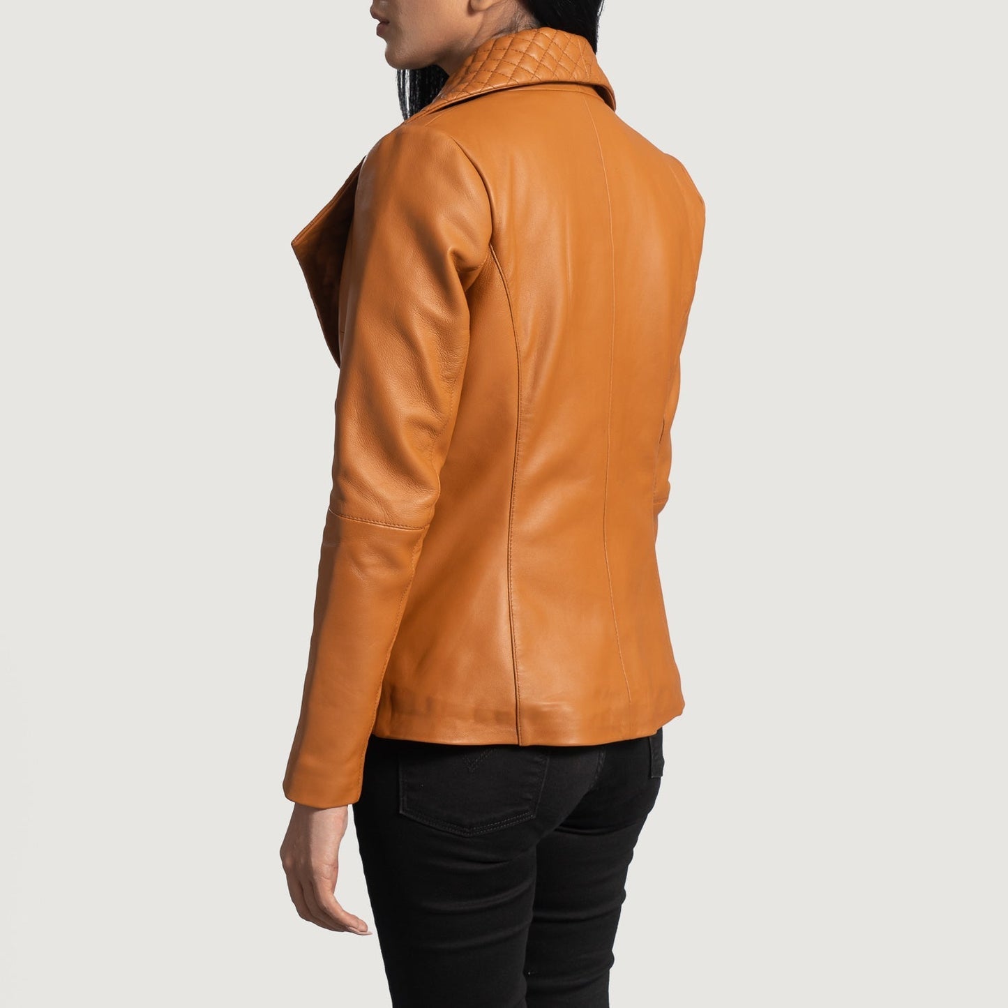 Lee Tan Brown Leather Blazer SH587
