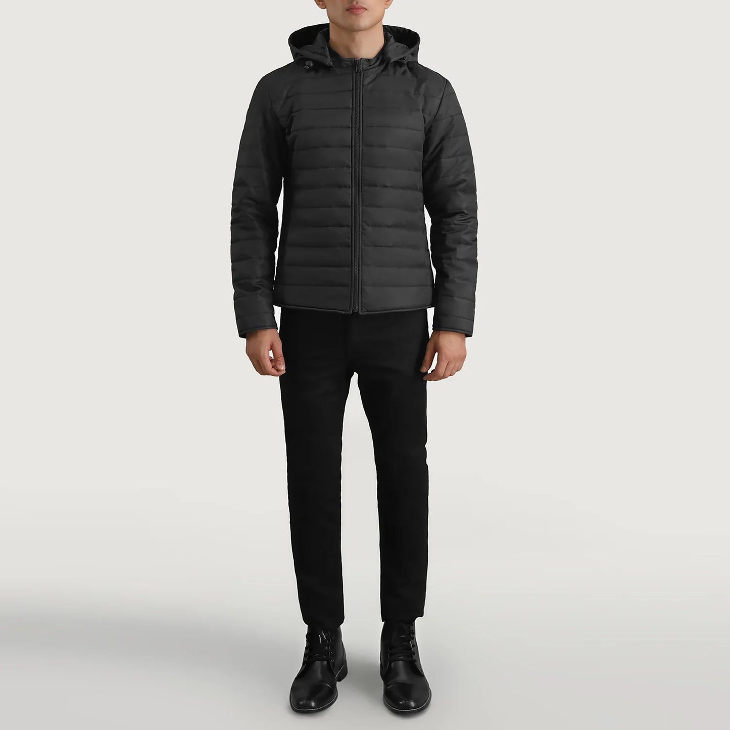 Tyler Black Hooded Puffer Jacket SH55
