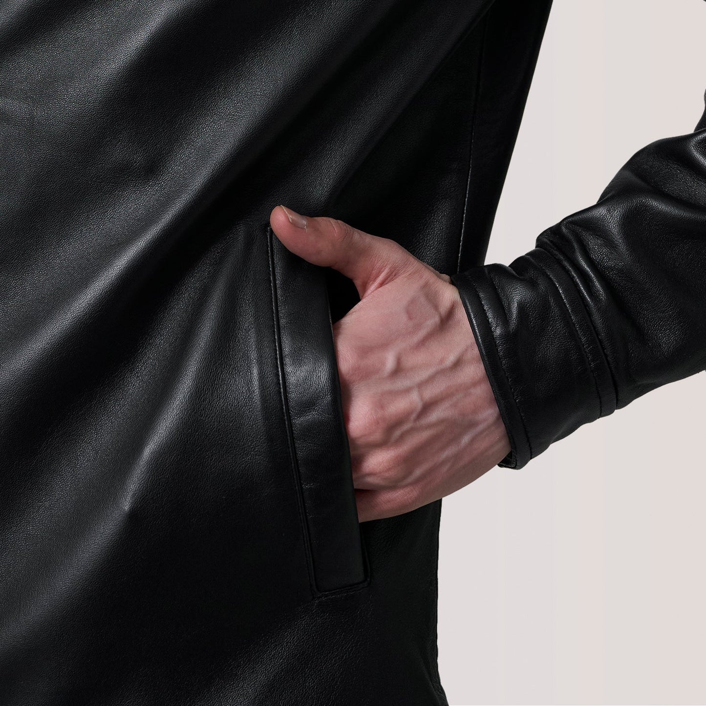 Sean Black Leather Classic Jacket SH92