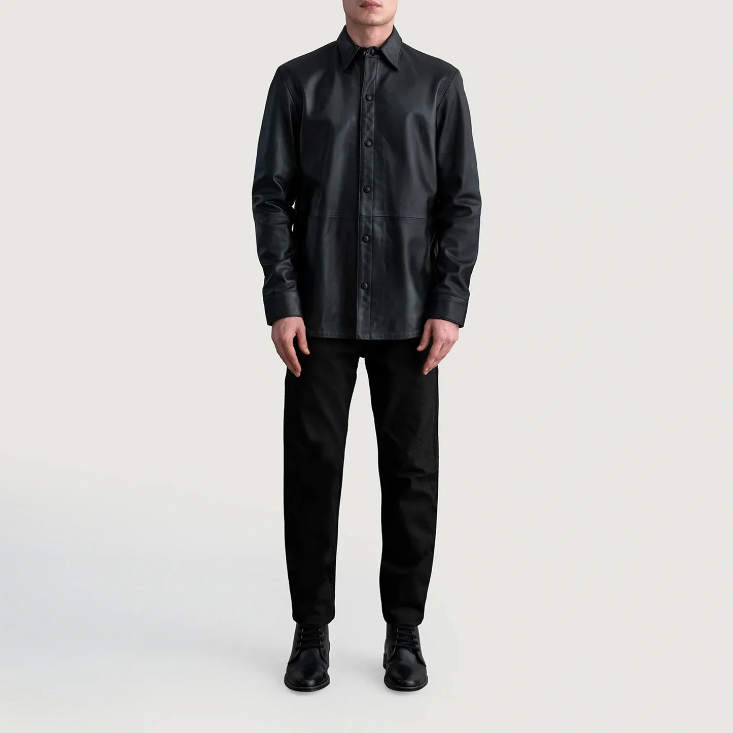 Haven Black Leather Overshirt