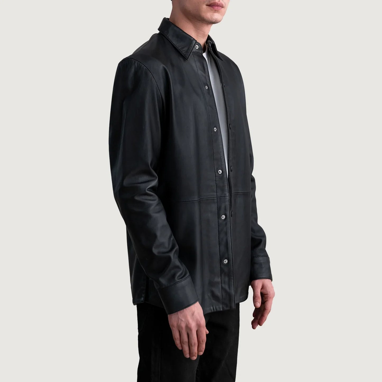Haven Black Leather Overshirt