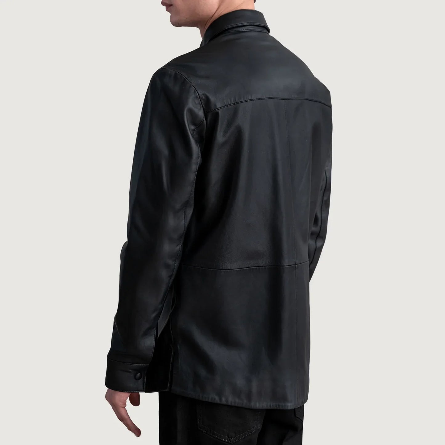 Haven Black Leather Overshirt