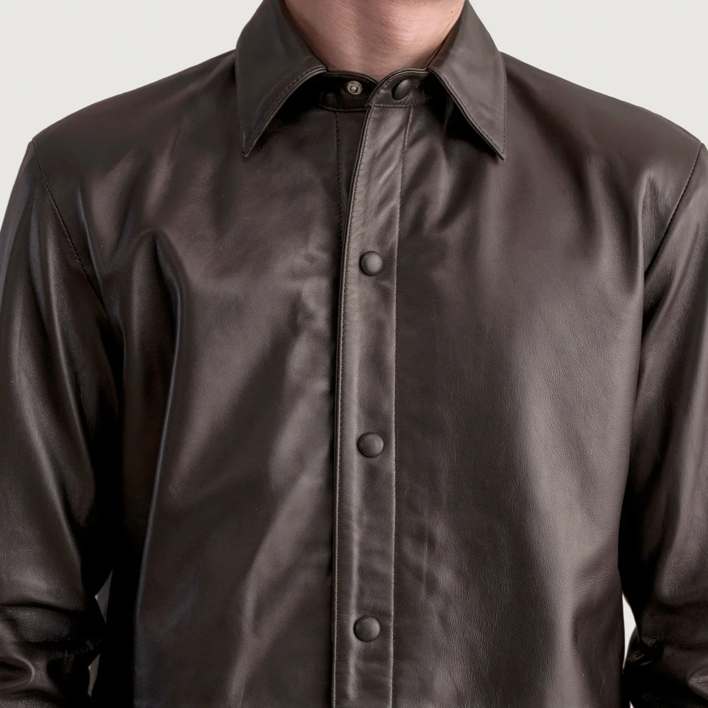 Haven Brown Leather Overshirt