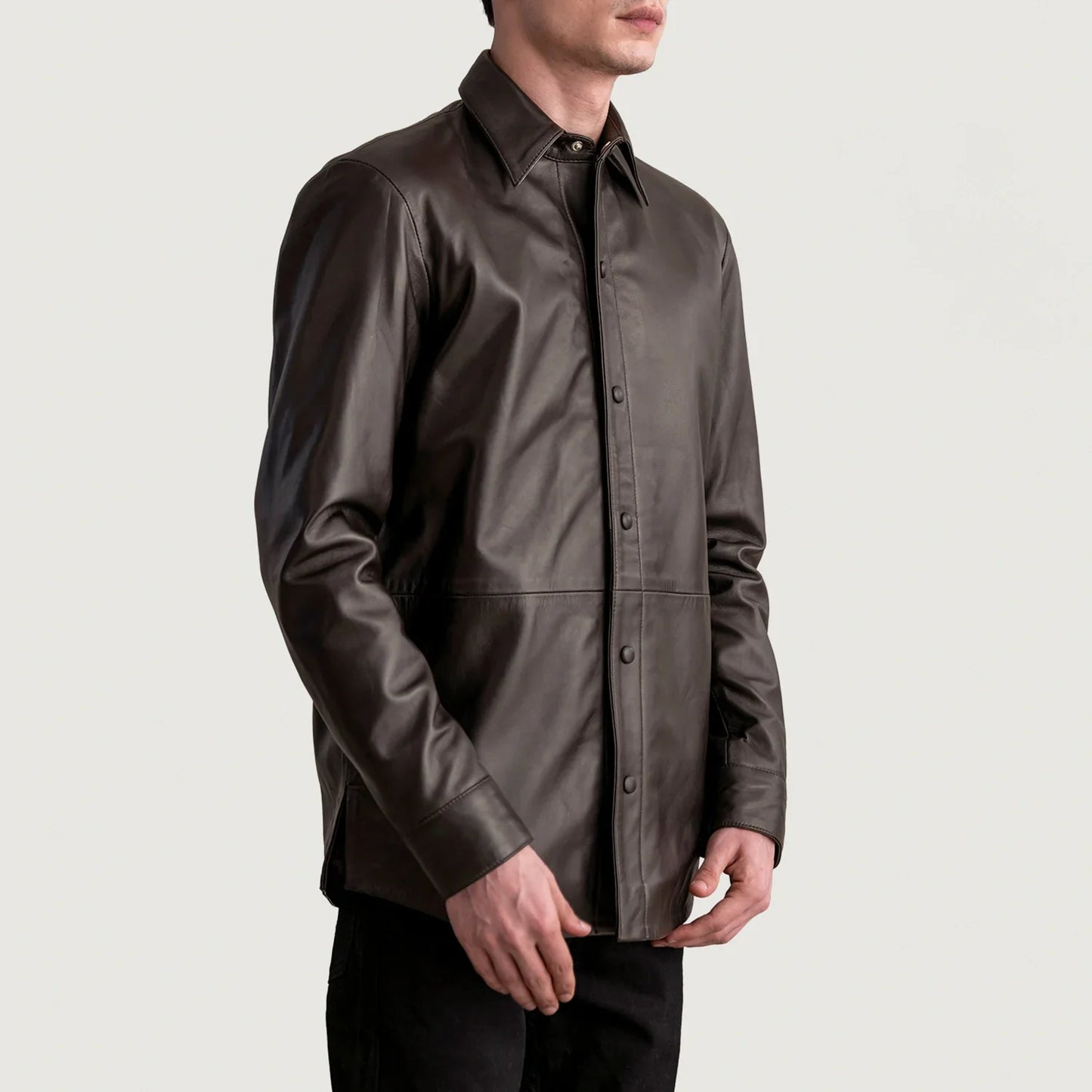 Haven Brown Leather Overshirt