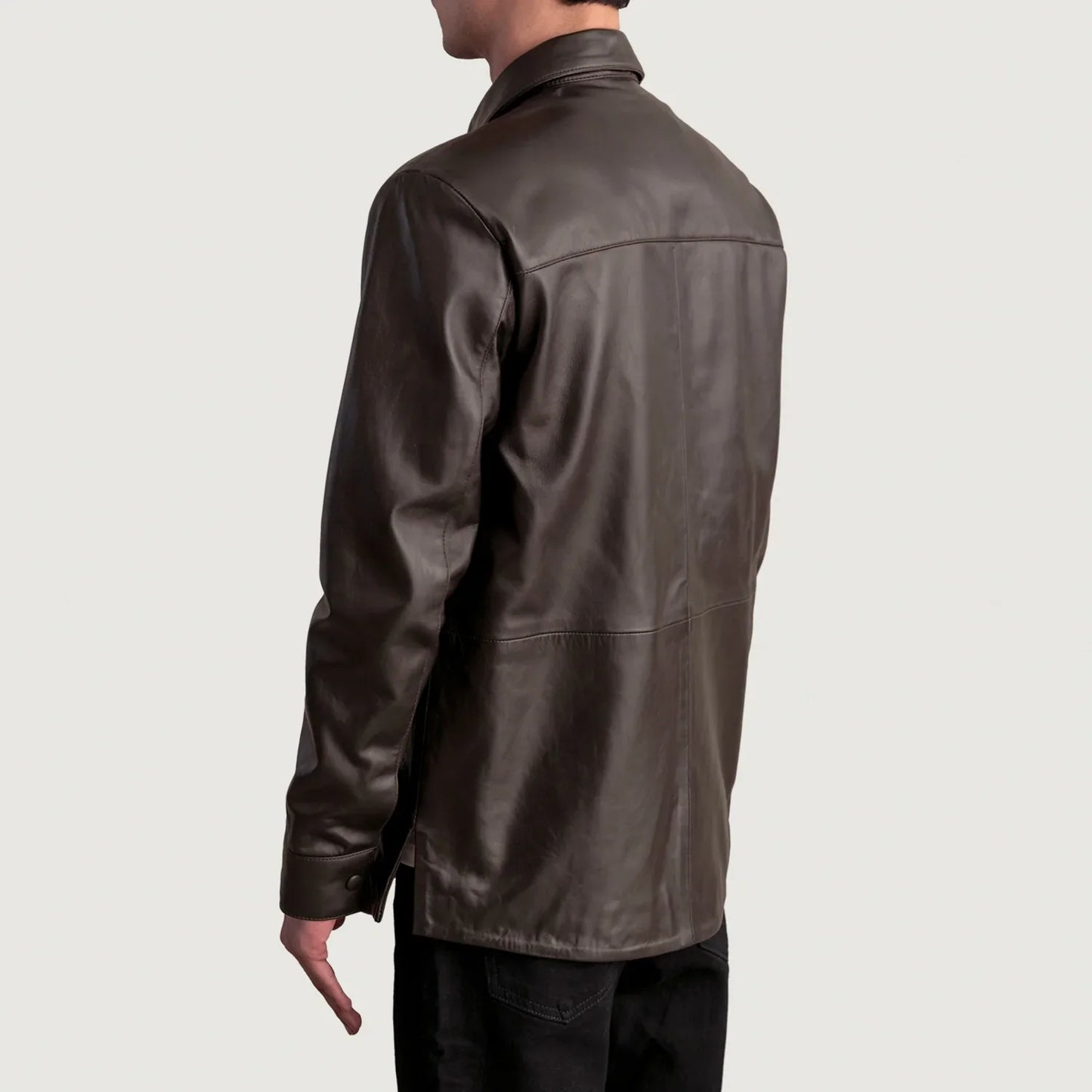 Haven Brown Leather Overshirt