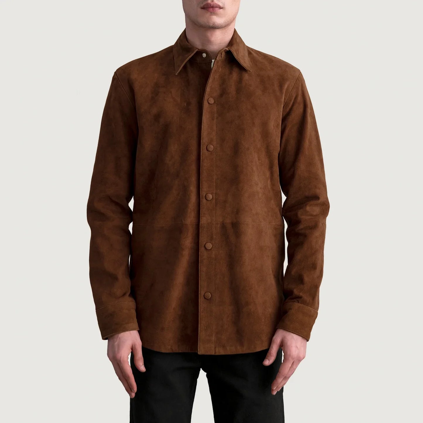 Haven Brown Suede Leather Overshirt