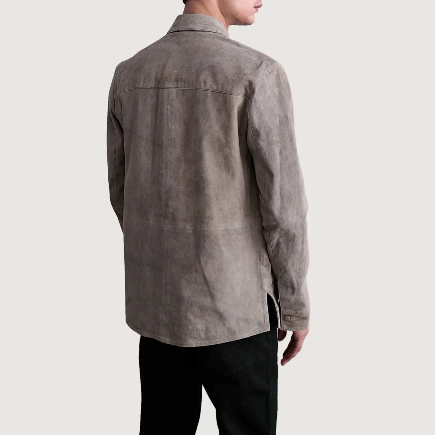 Haven Grey Suede Leather Overshirt