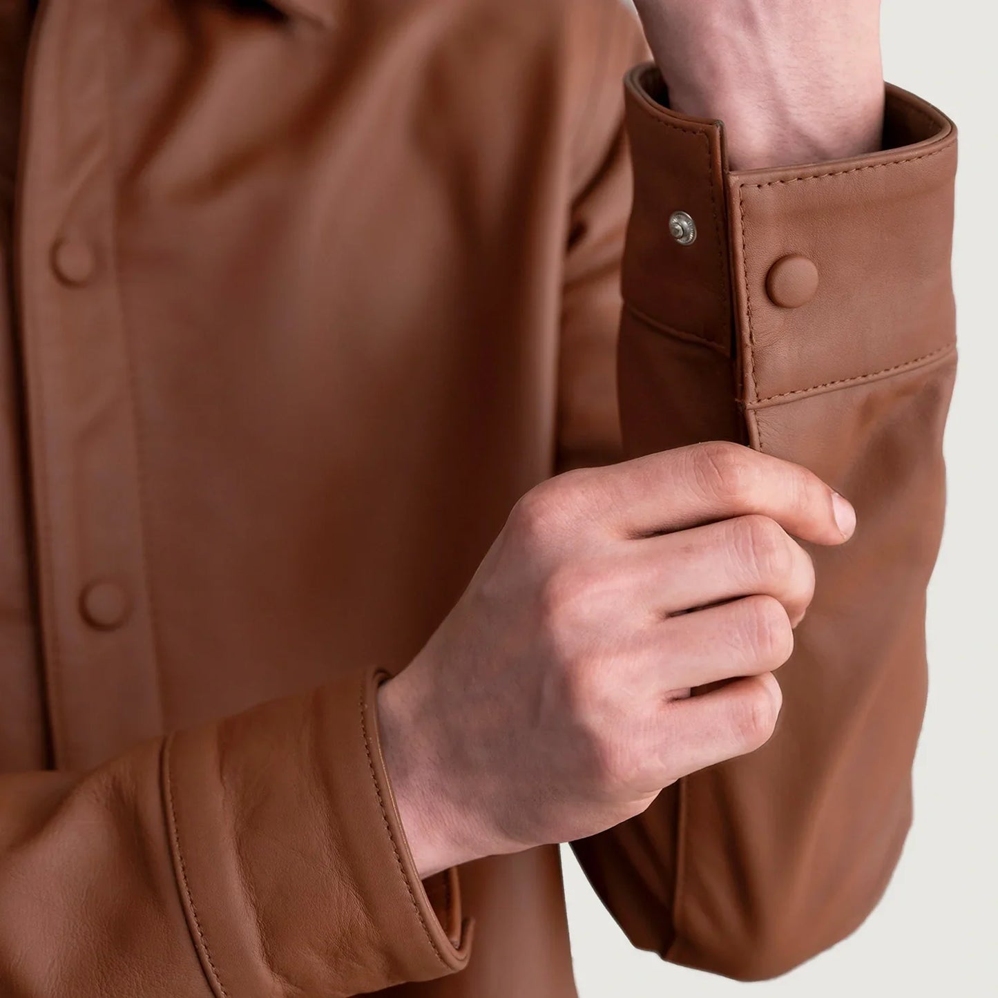 Haven Matte Brown Leather Overshirt