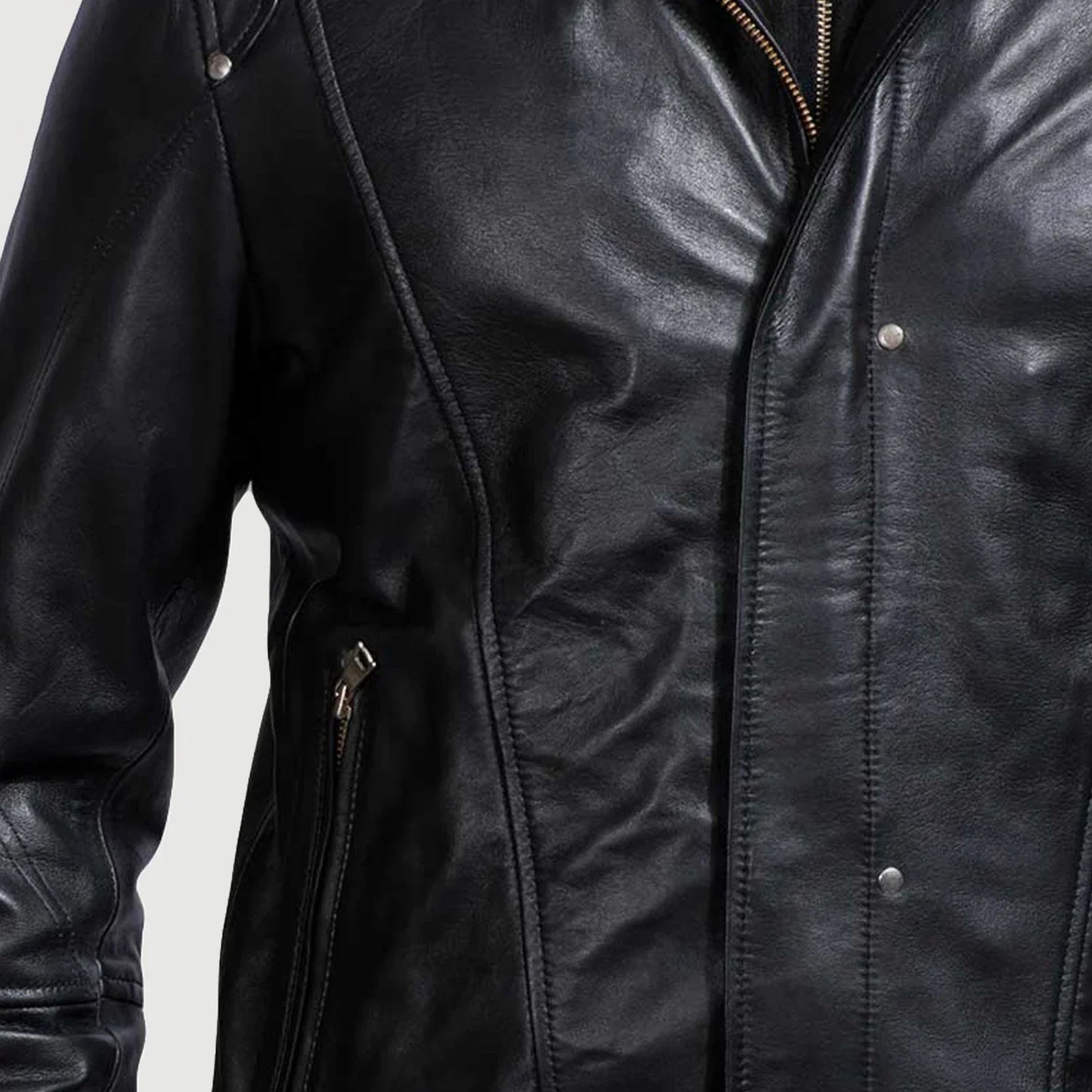 [FS] Highschool Black Hooded Leather Jacket
