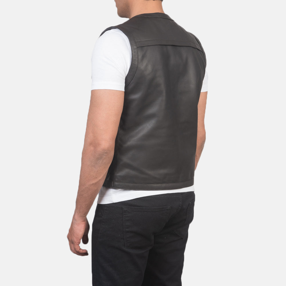 Safari Brown Leather Vest SH98