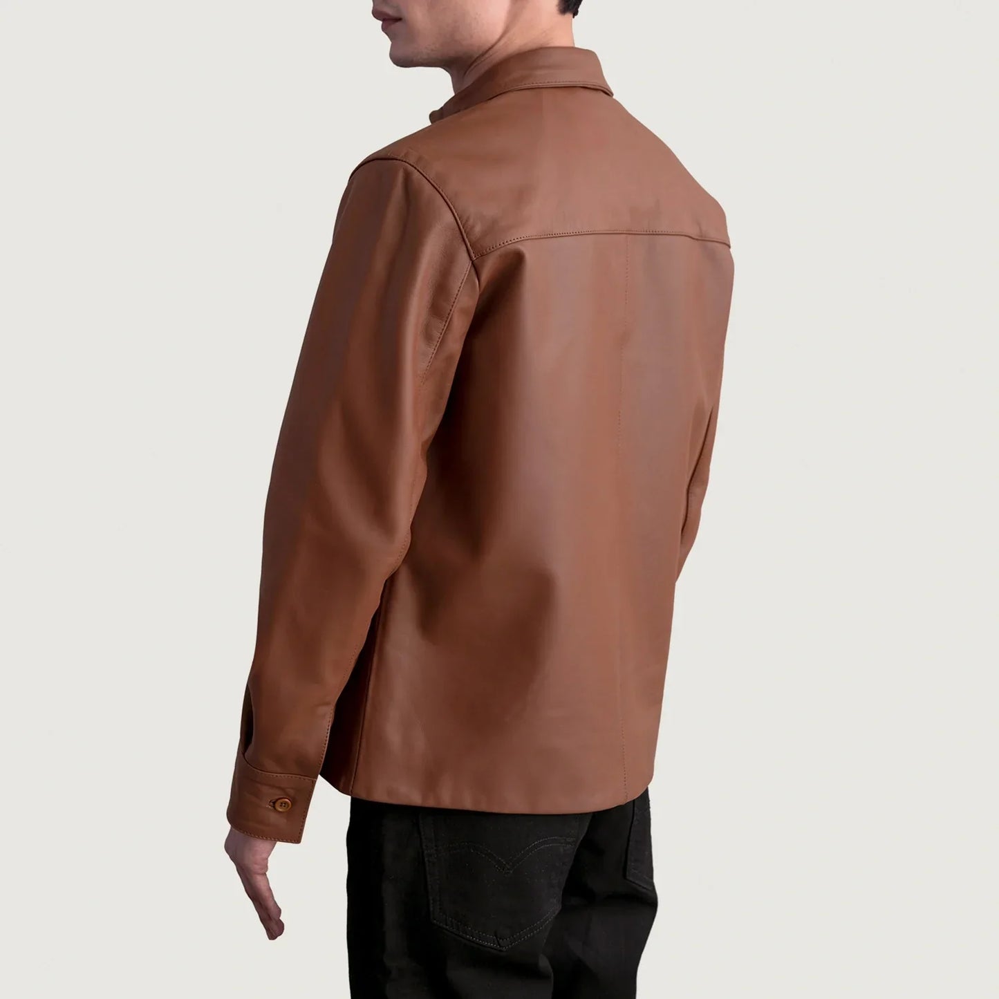Scout Matte Brown Leather Overshirt