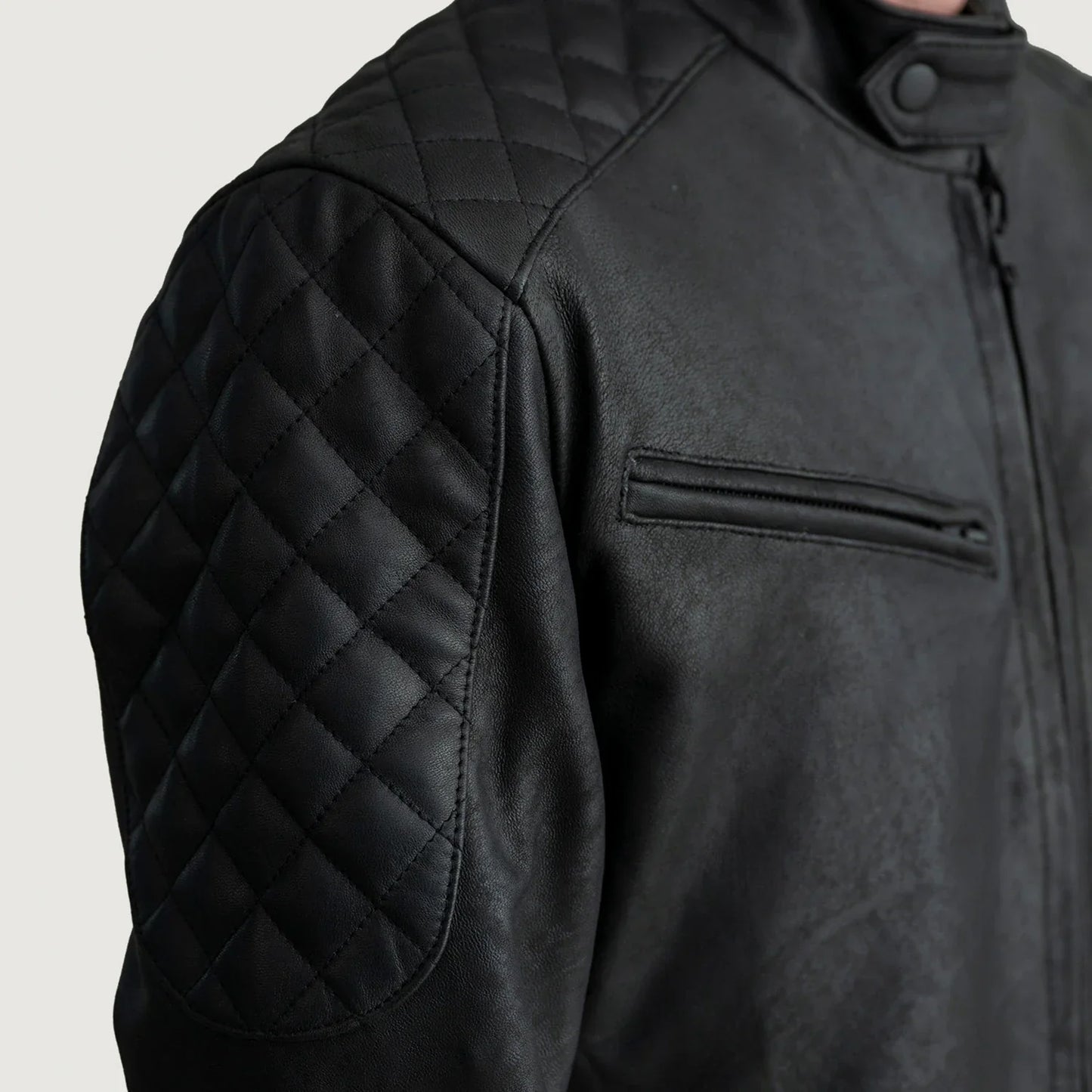 Sven Tumbled Black Leather Bomber Jacket SH71