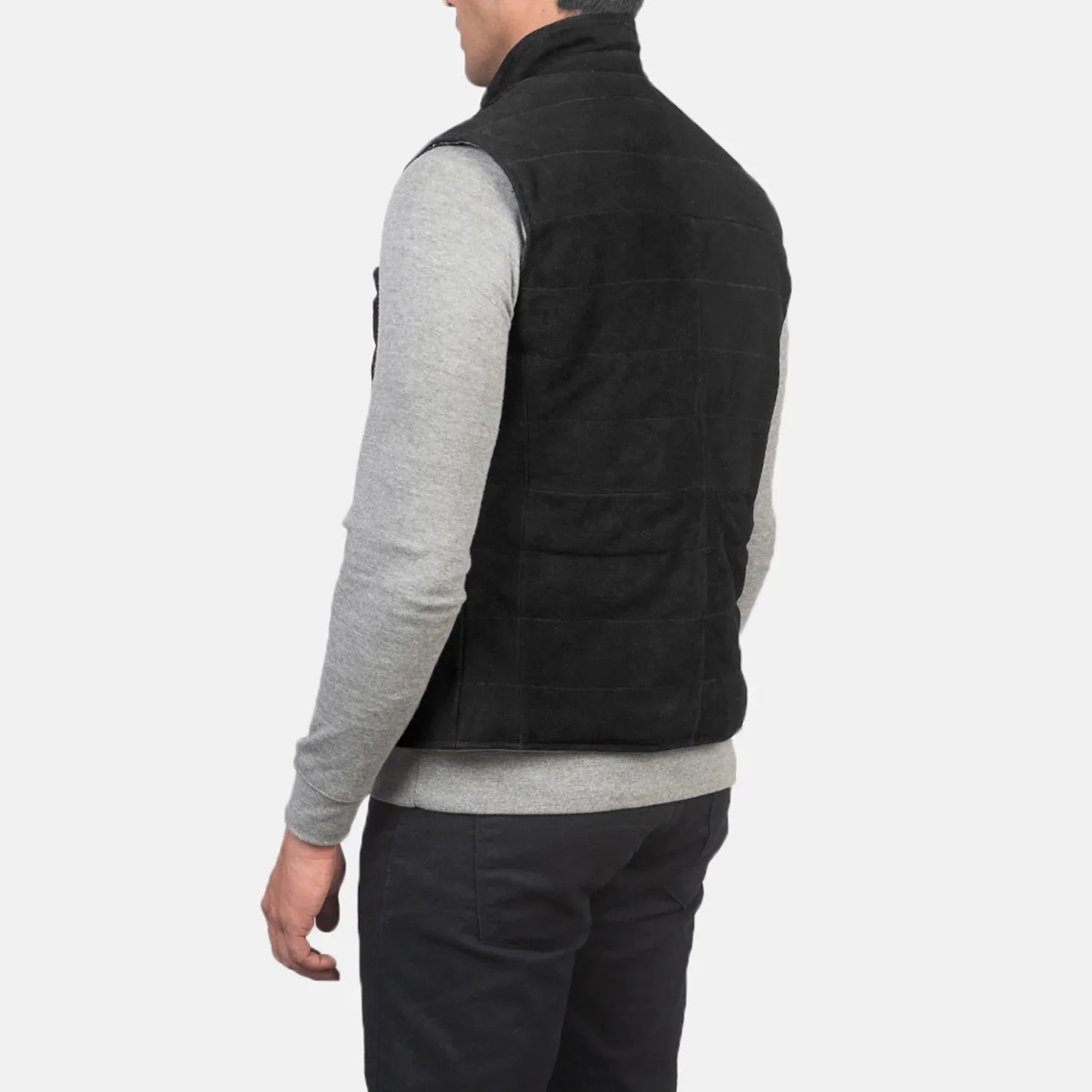 Tony Black Suede Vest SH62