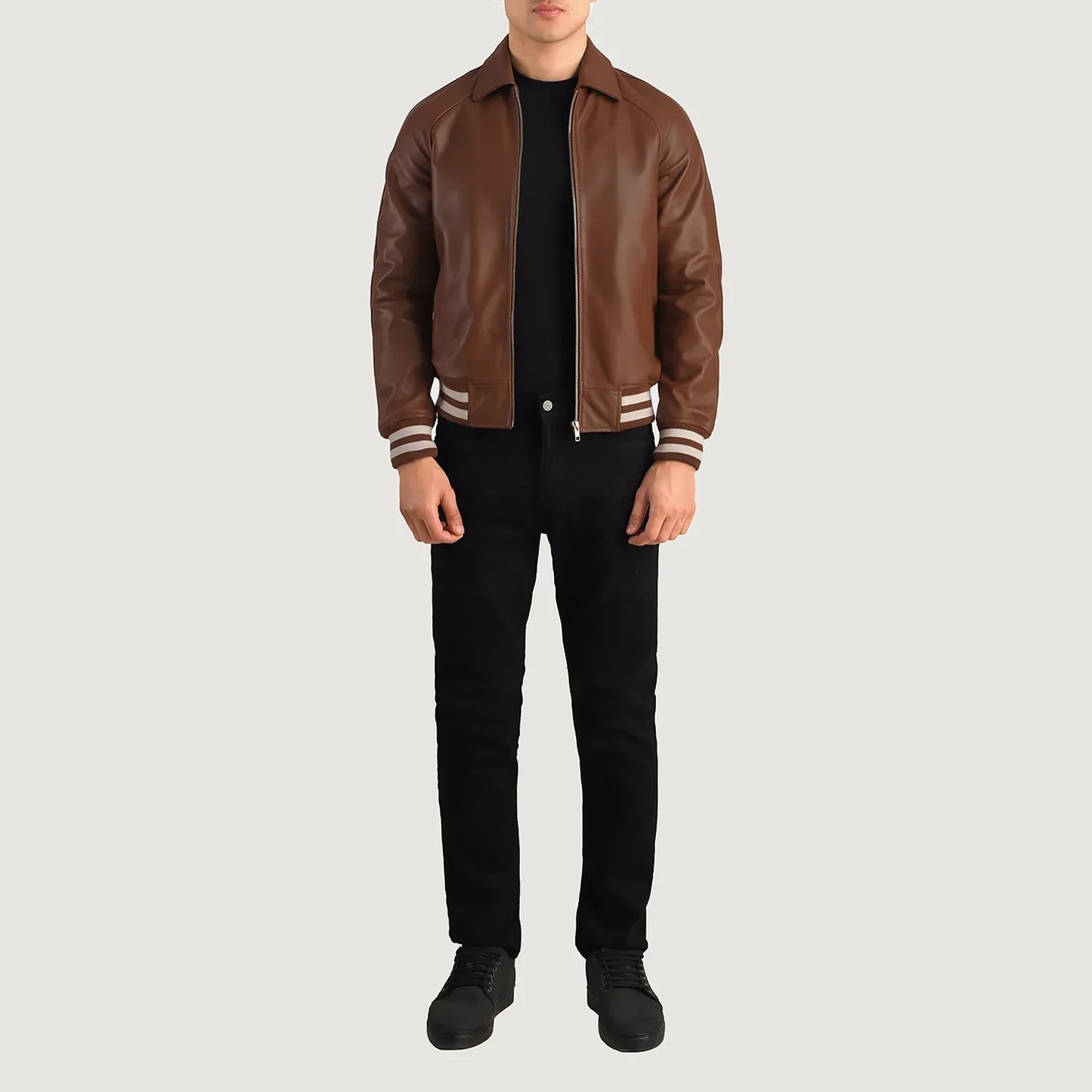 Walton Brown Leather Varsity Jacket SH35