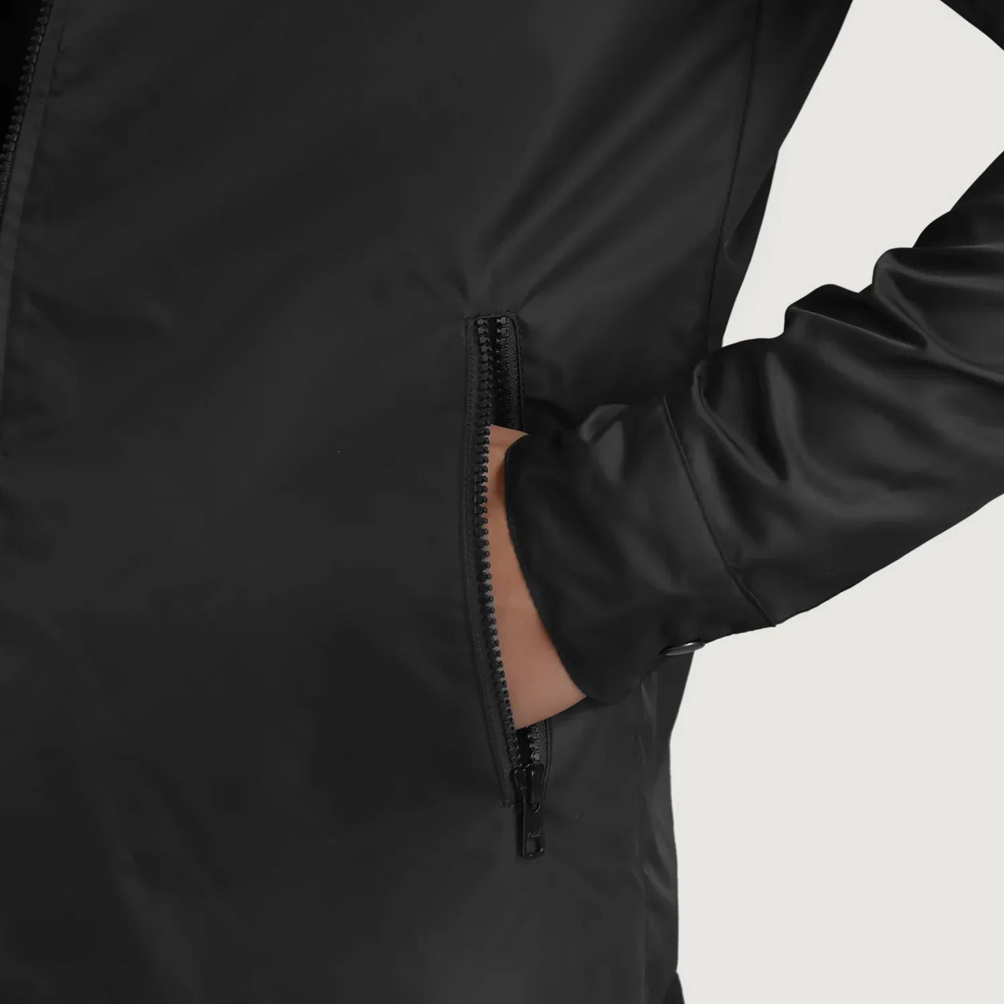 Wesley Black Hooded Windbreaker Jacket SH31