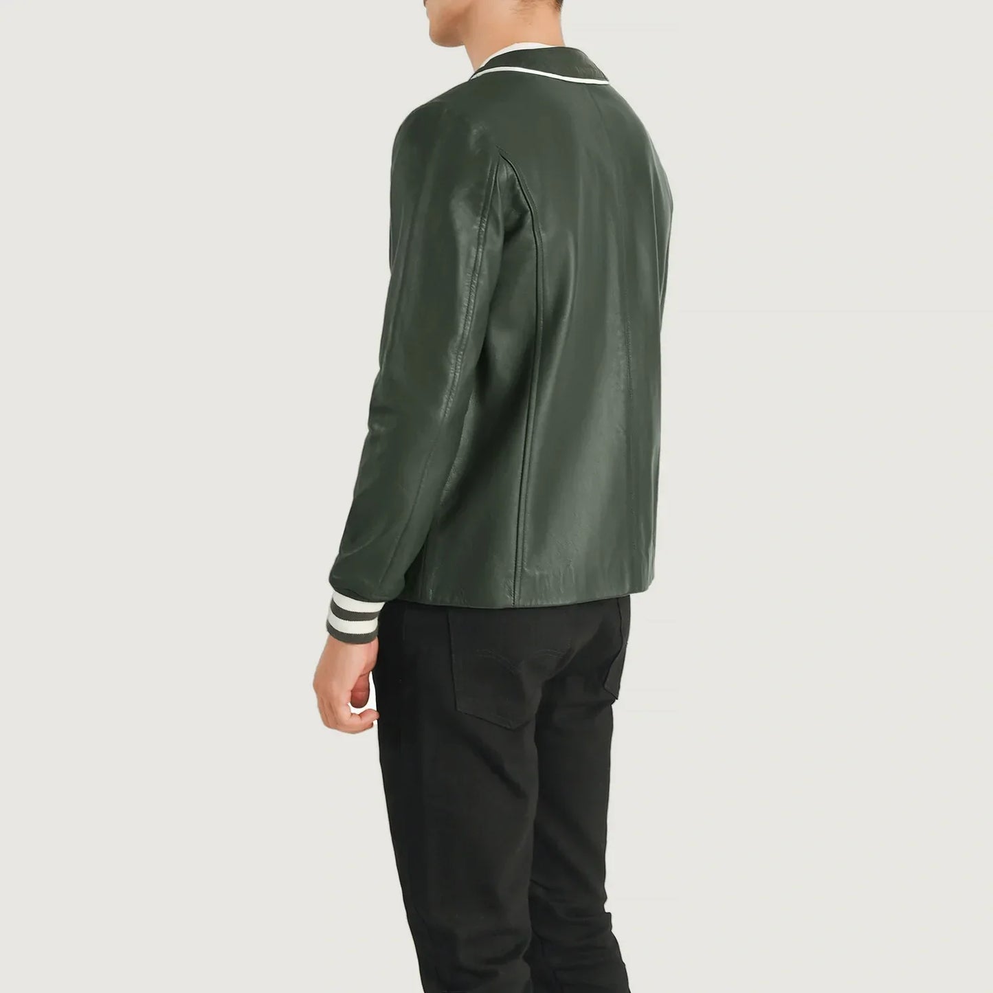 Willis Green Leather Varsity Jacket SH24