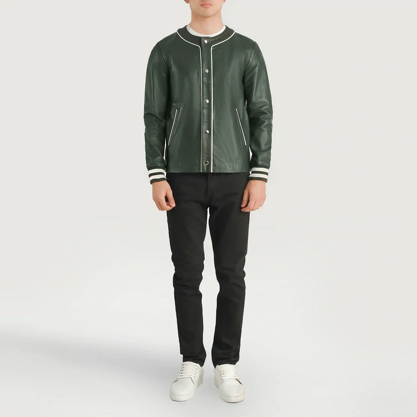 Willis Green Leather Varsity Jacket SH24