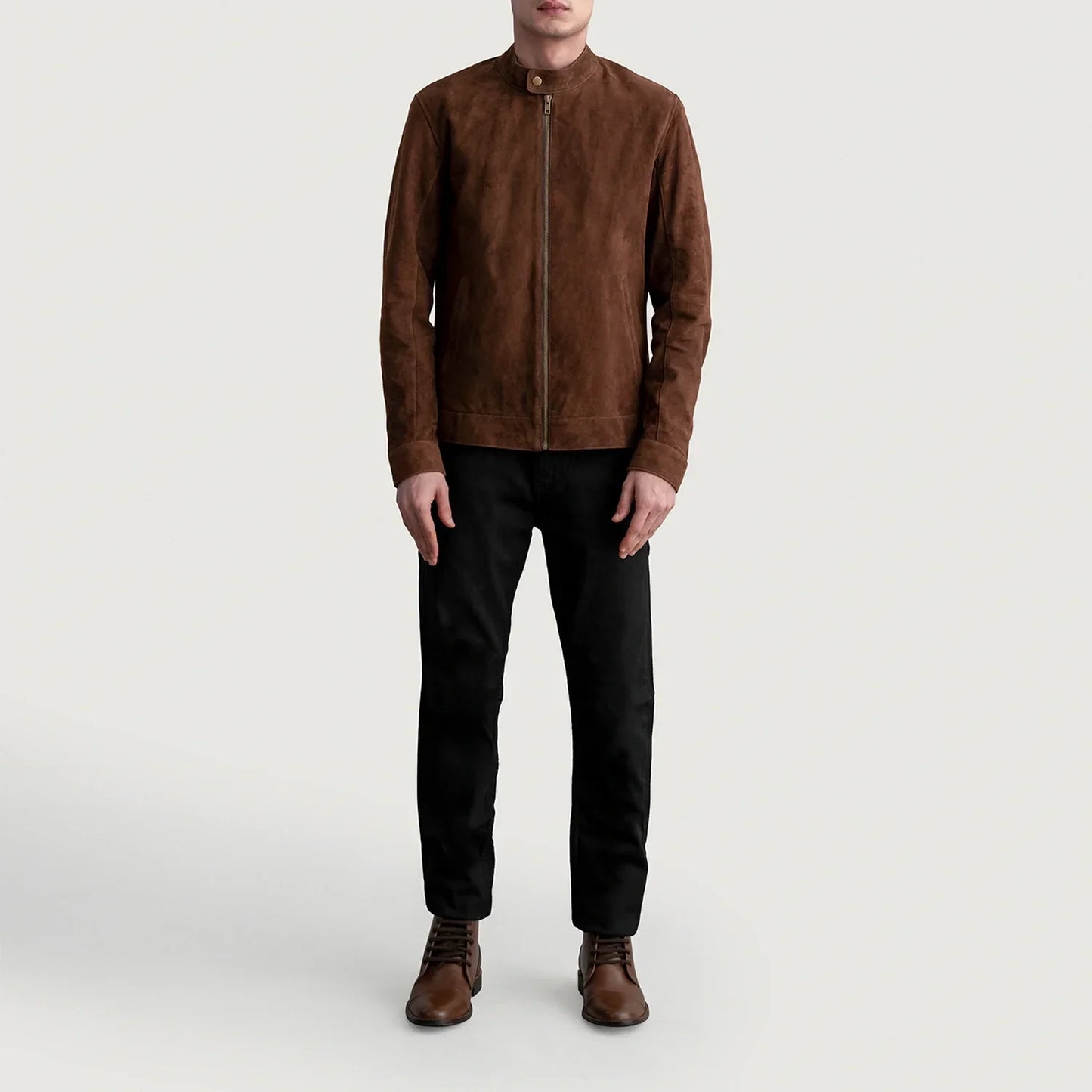 Zen Brown Suede Biker Jacket SH06