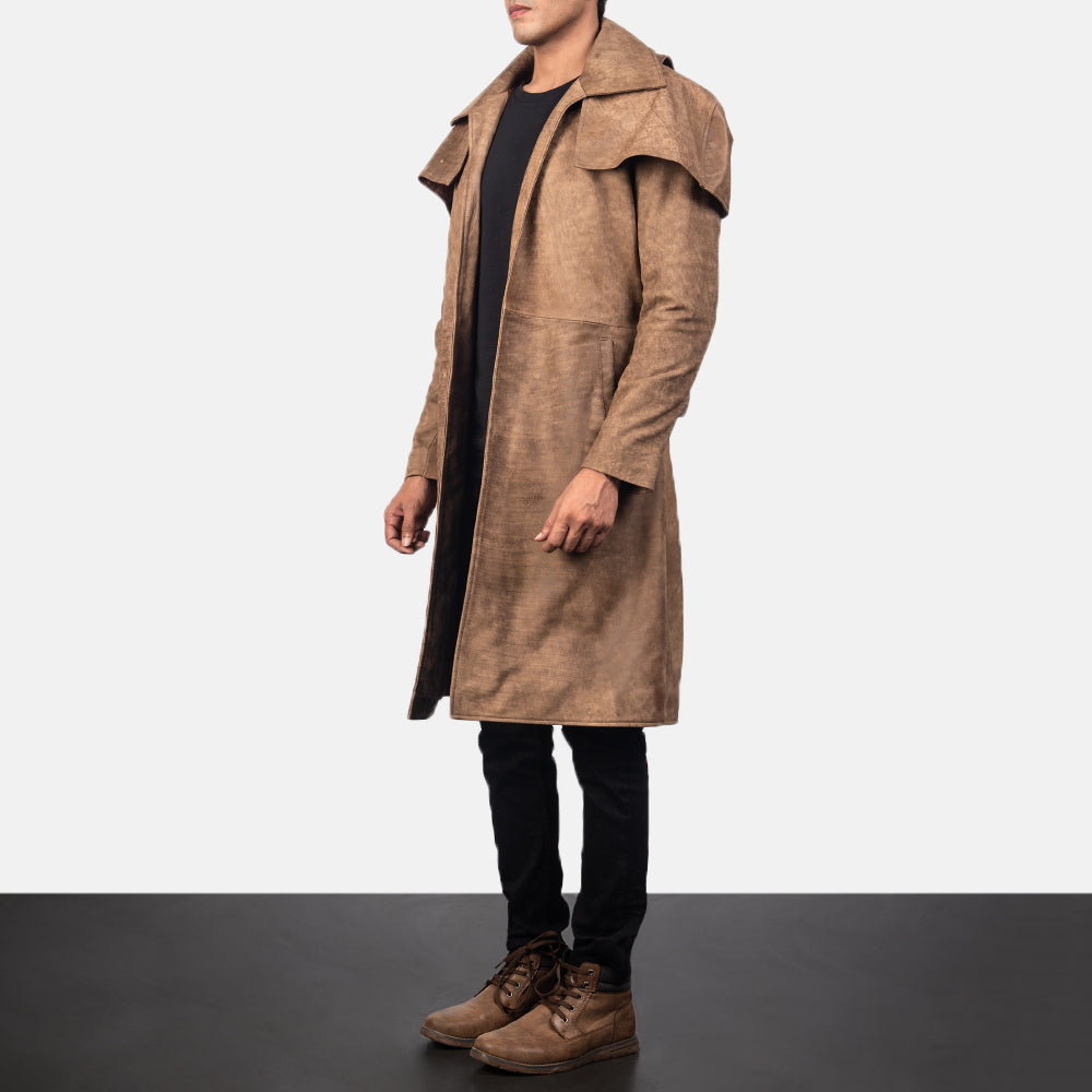 [FS] Army Brown Leather Duster