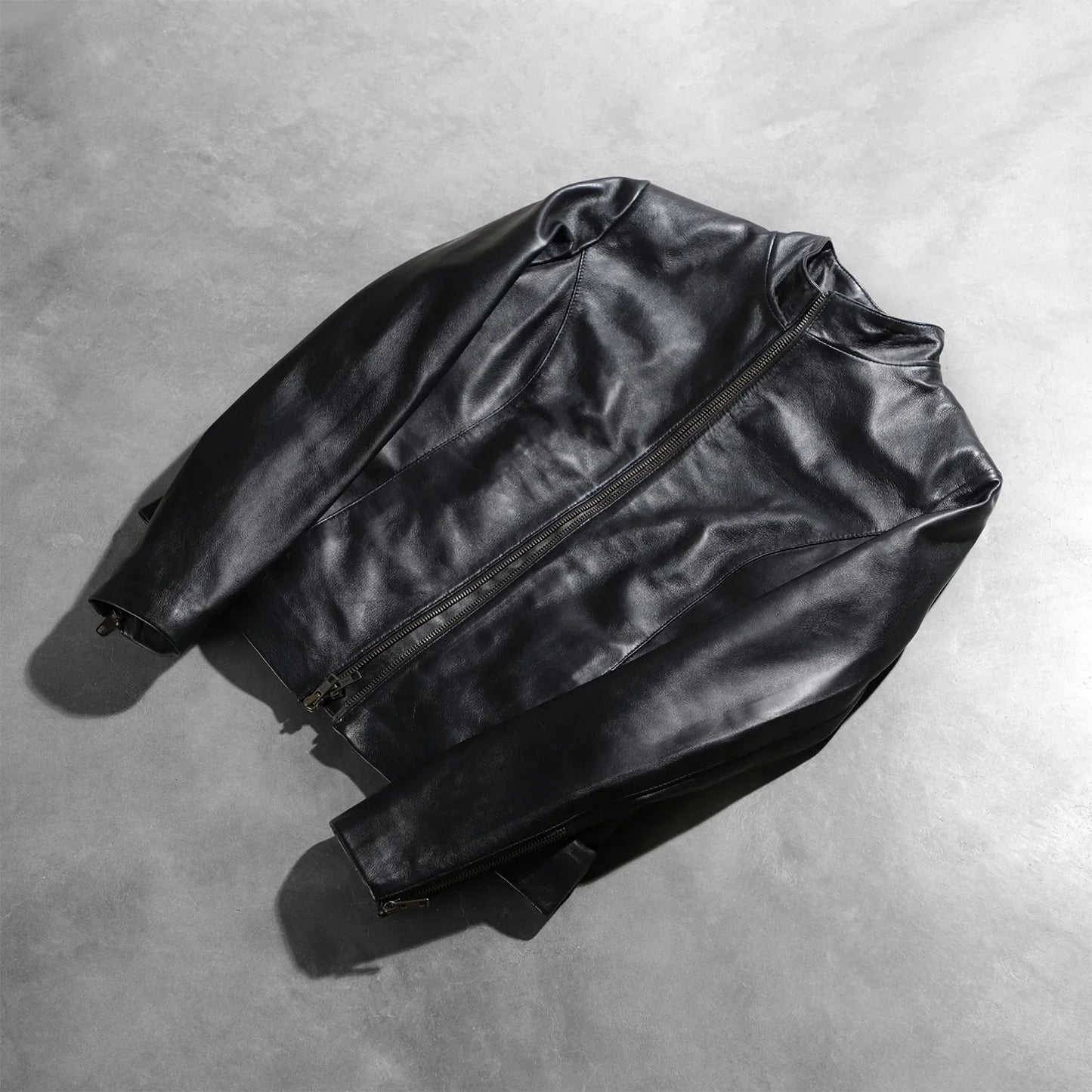 Rumella Black Leather Biker Jacket SH558