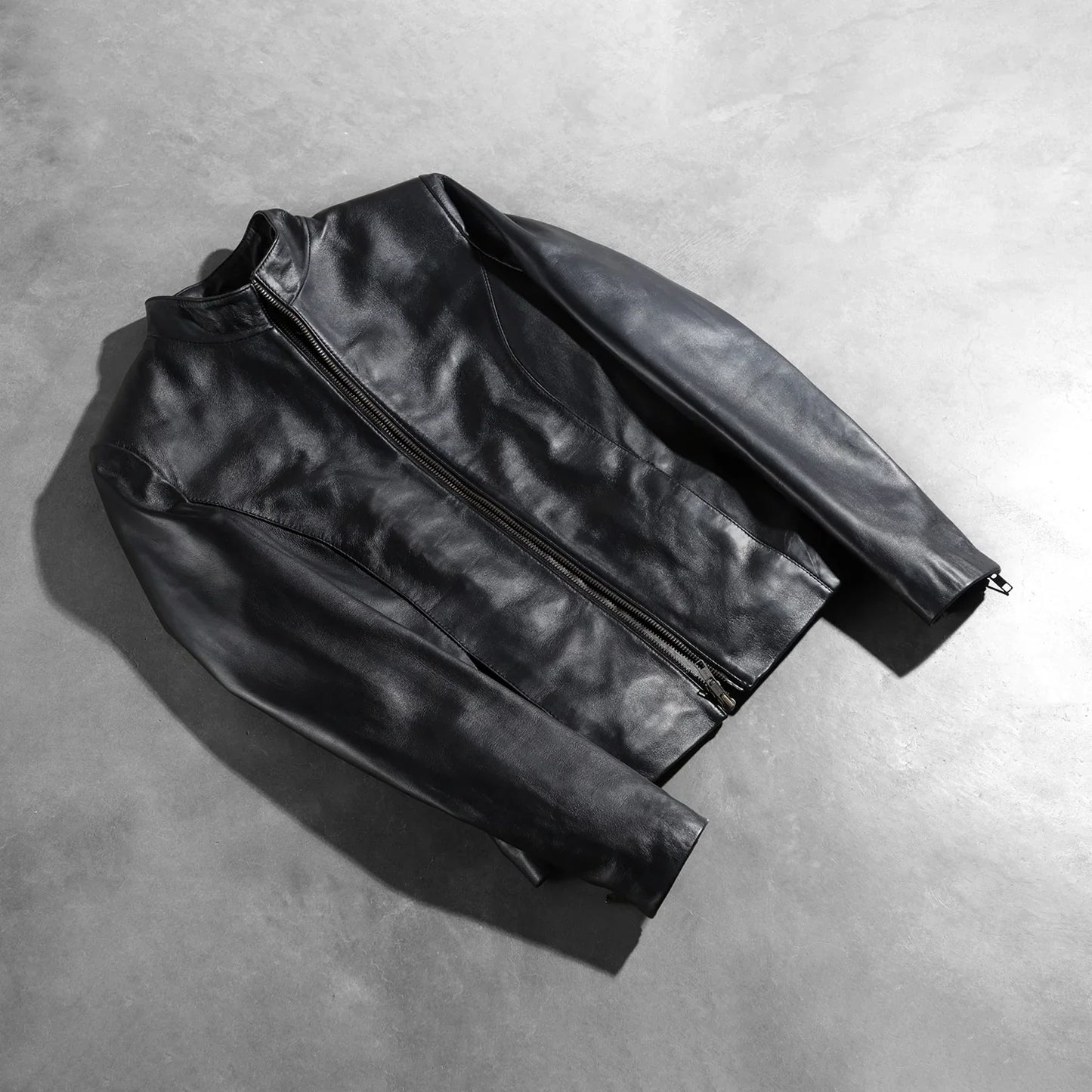 Rumella Black Leather Biker Jacket SH558