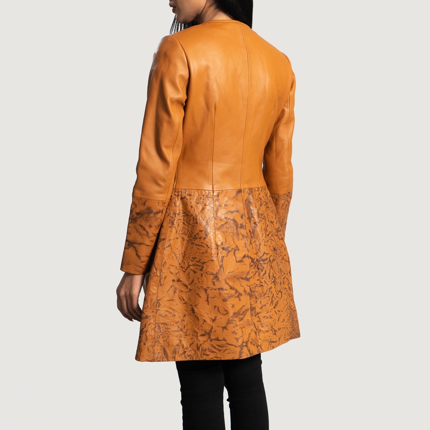 Sandy Tan Dye Leather Coat SH548