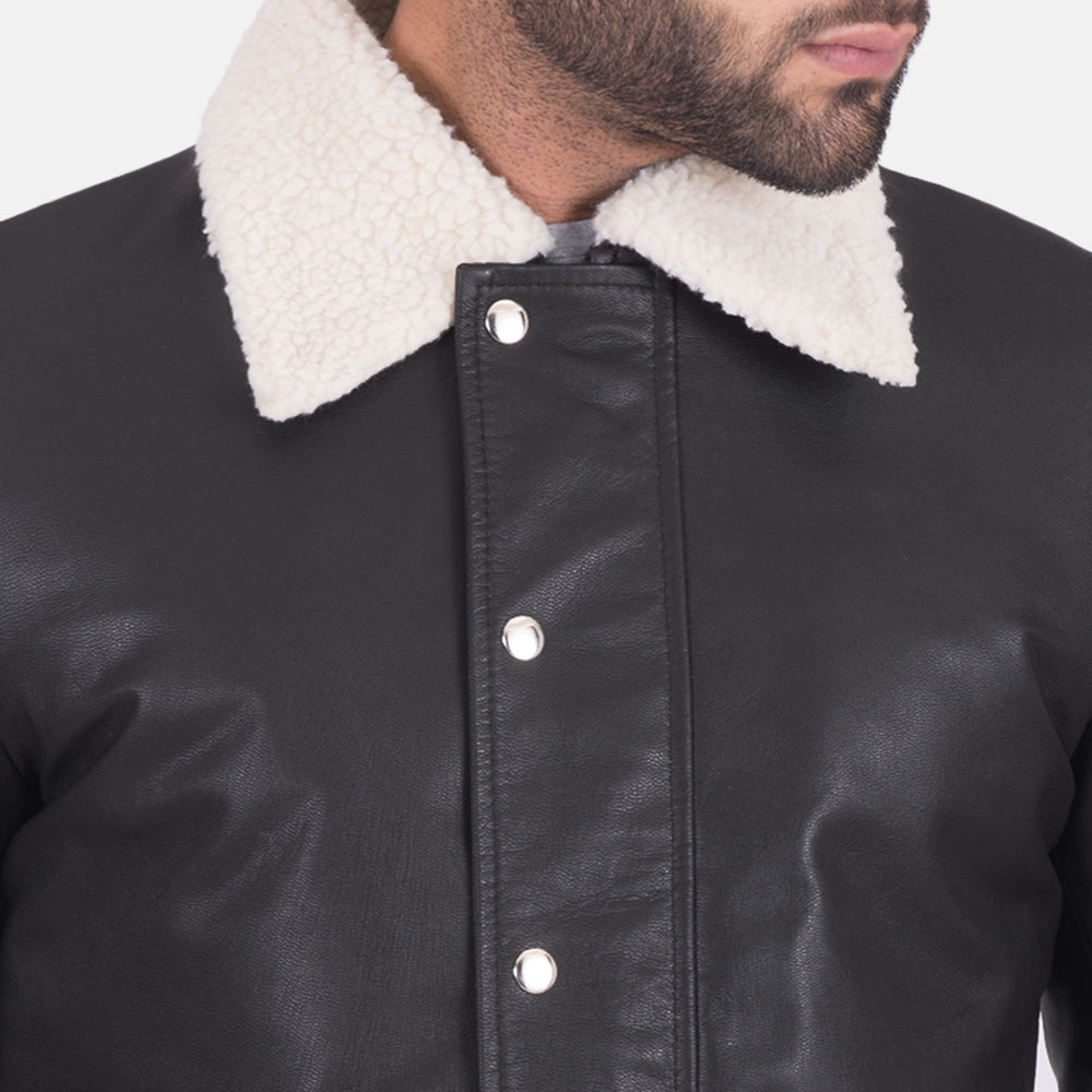 Snow Cole Black Leather Jacket SH80