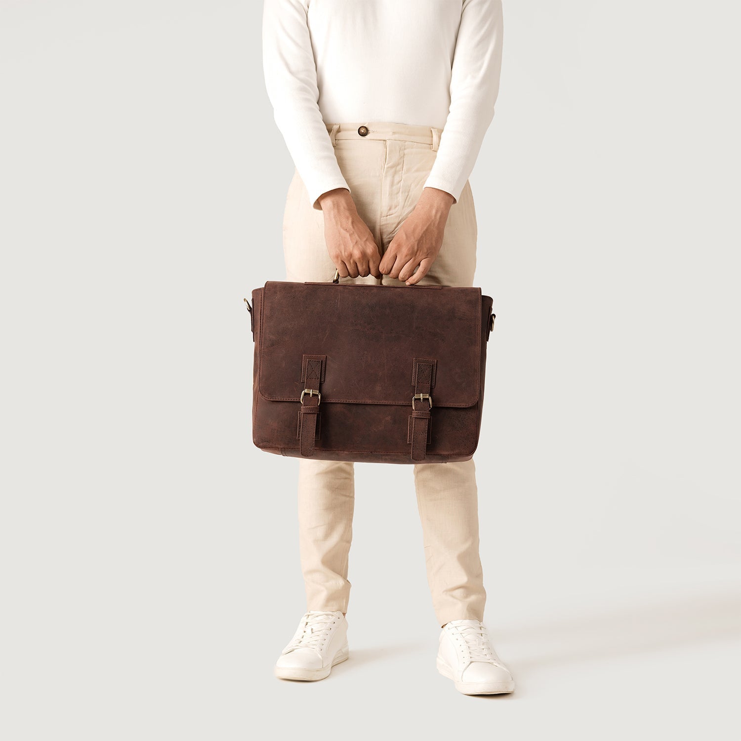 The Cristoph Vintage Distressed Brown Leather