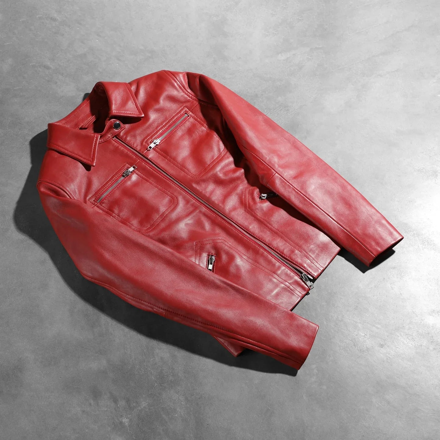 Tomachi Red Leather Jacket SH523