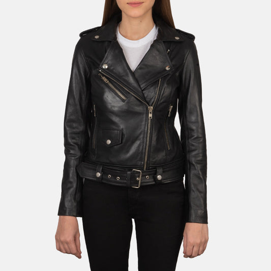 Alison Black Leather Biker Jacket G270