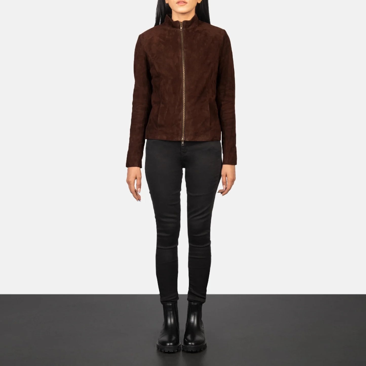 Rumella Mocha Suede Biker Jacket G180