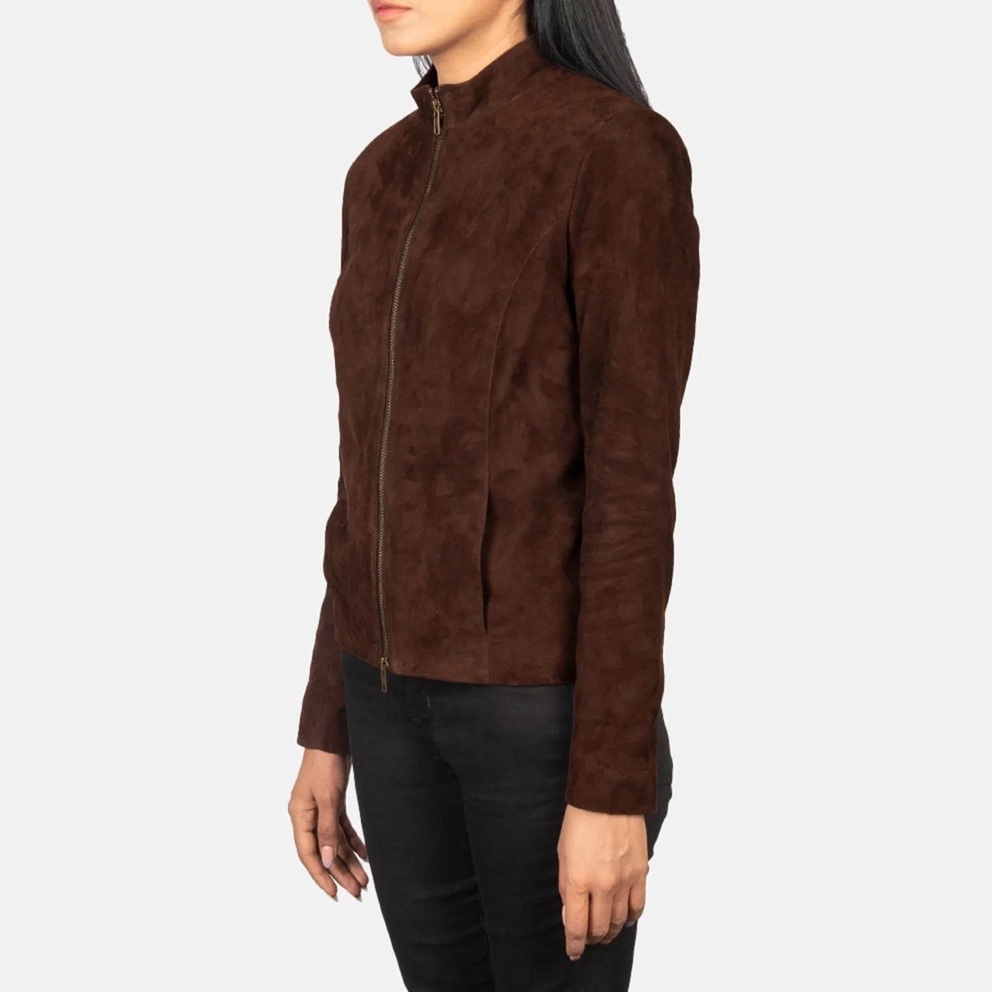 Rumella Mocha Suede Biker Jacket G180