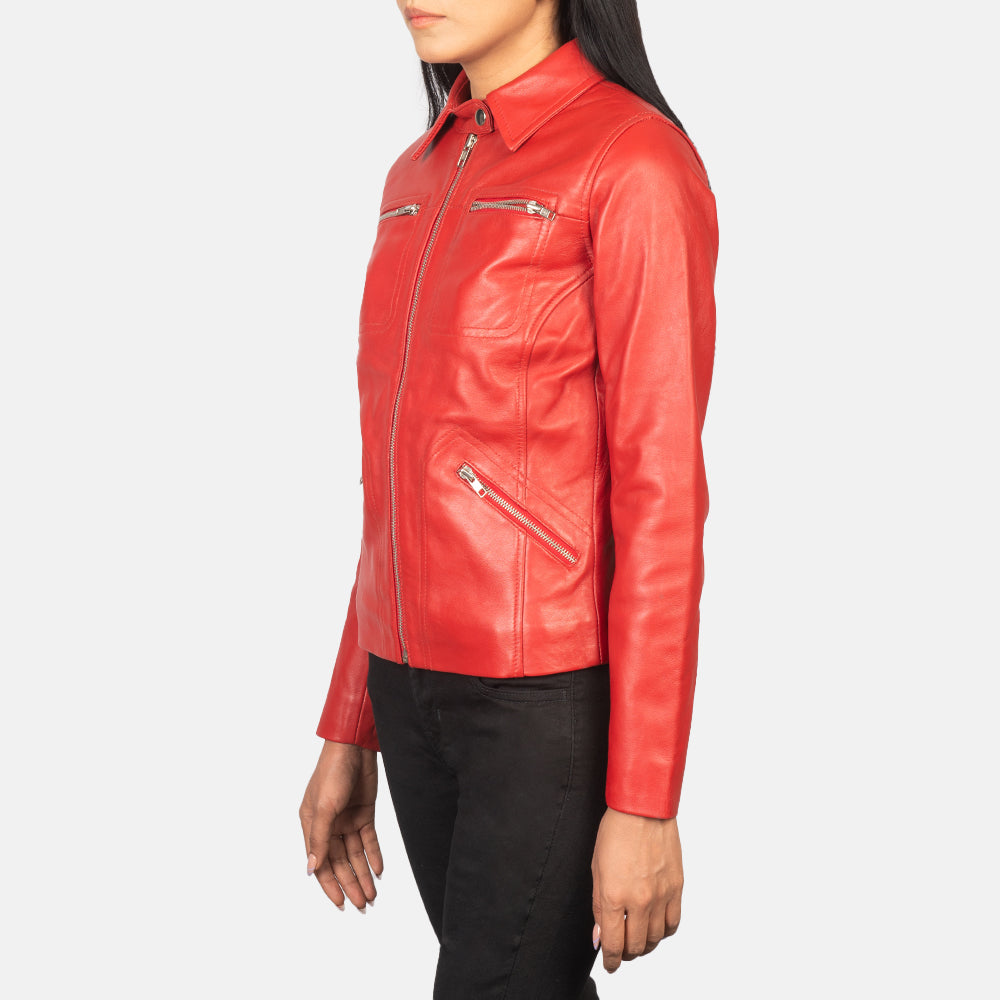 Tomachi Red Leather Jacket SH523